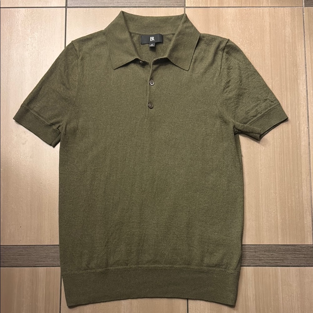 Banana Republic Green Cashmere/Silk Sweater Polo